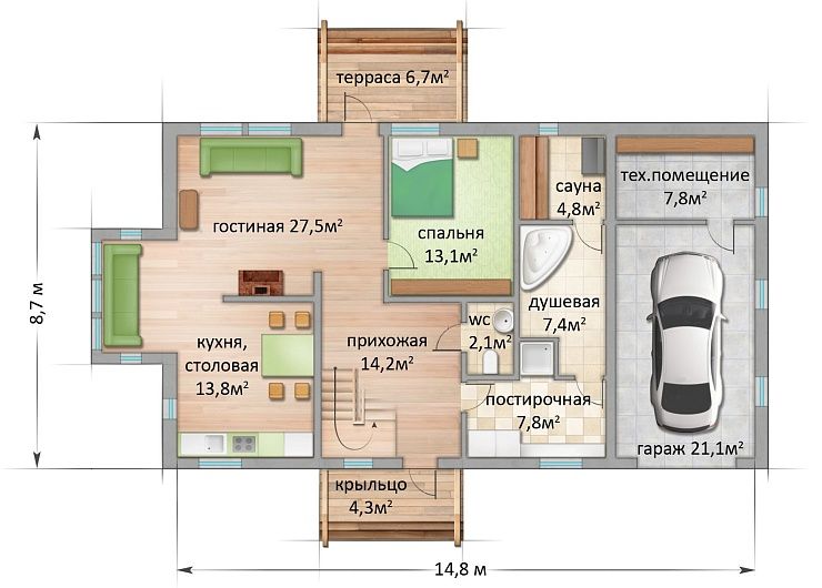 Комплект каркаса Вилла, 210 кв.м