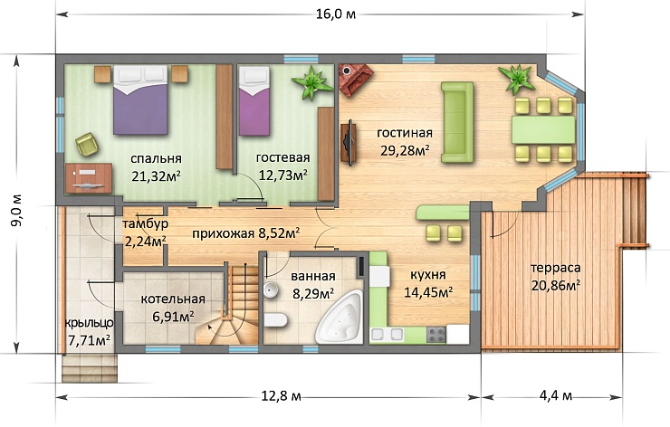 Комплект каркаса Косалма-2, 231 кв.м